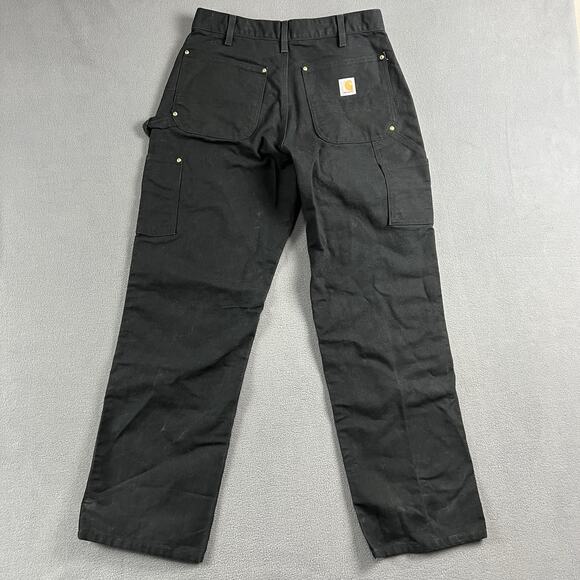Carhartt Pants Mens 32X30 Black Carpenter Double Knee Canvas Outdoor Workwear - Picture 7 of 10